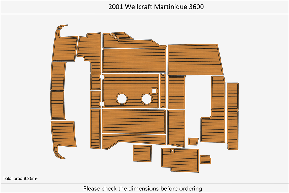 2001 Wellcraft 3600 Martinique Marine teak deck seadek EVA Foam Boat flooring