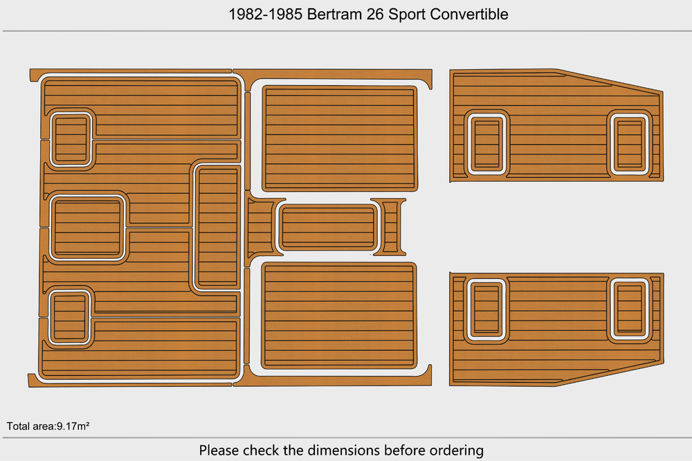 1982 Bertram 26 SPROT Cockpit Swim platform 1/4"6mm EVA Foam carpet marine floor