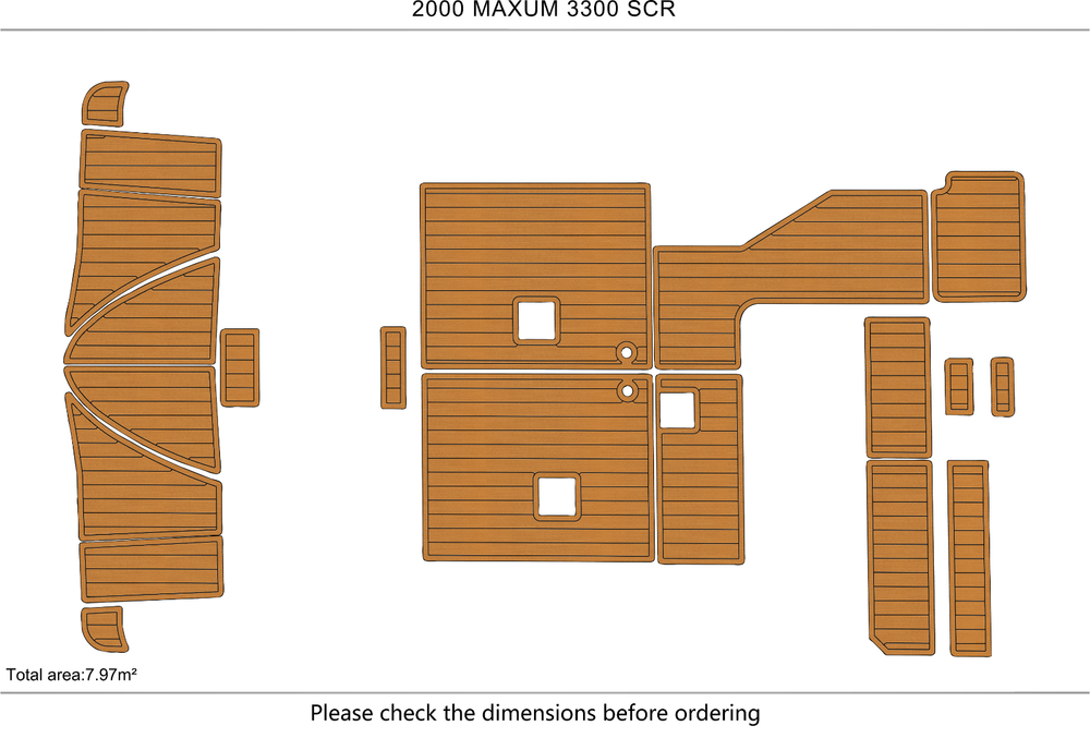 1999-2004 MAXUM 3300 SCR Cockpit Swim platform 1/4"6mm EVA Faux foam mat floor