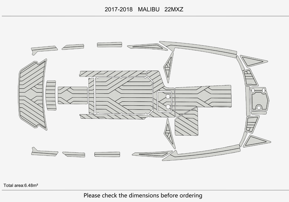2017-2018 malibu 22 MXZ Cockpit Swim platform bow 1/4"6mm EVA Foam floor