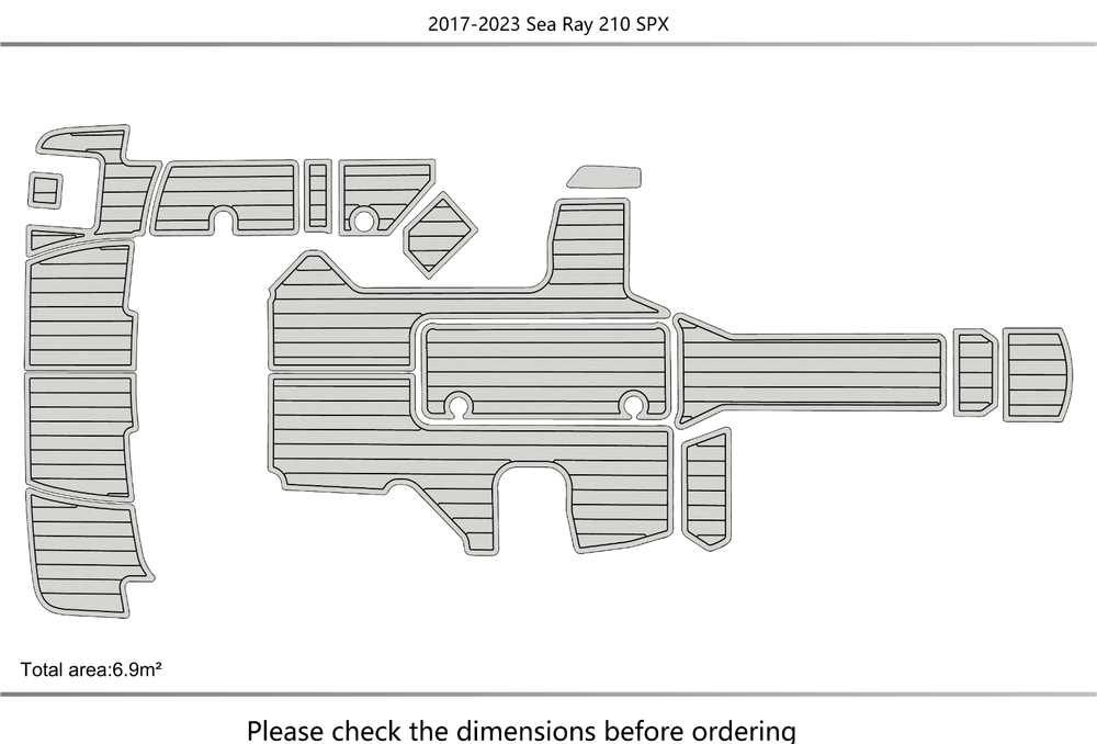 2017-2023 Sea Ray SPX 210 Cockpit Swim platform bow 1/4" 6mm EVA faux foam floor