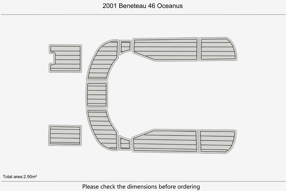 2001 Beneteau 46 Oceanus Anti-slip mat Custom EVA teak marine deck flooring