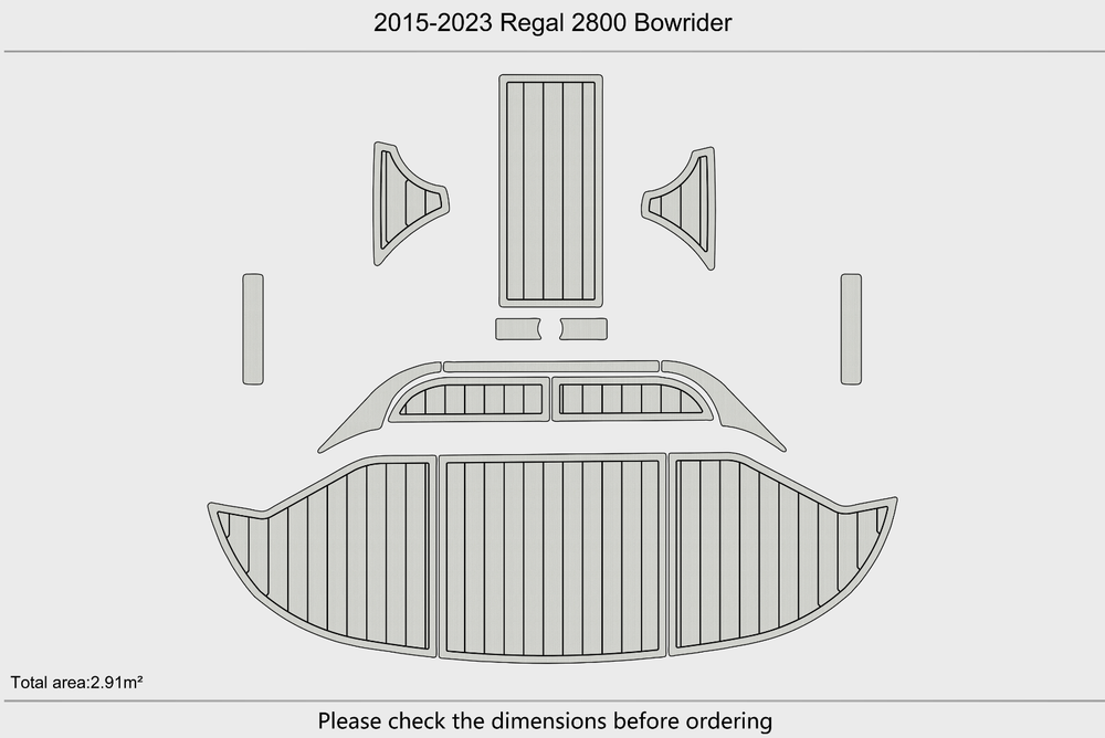 2015-2023 Regal 2800 Bowrider Swim platform 1/4"6mm EVA foam faux teak floor