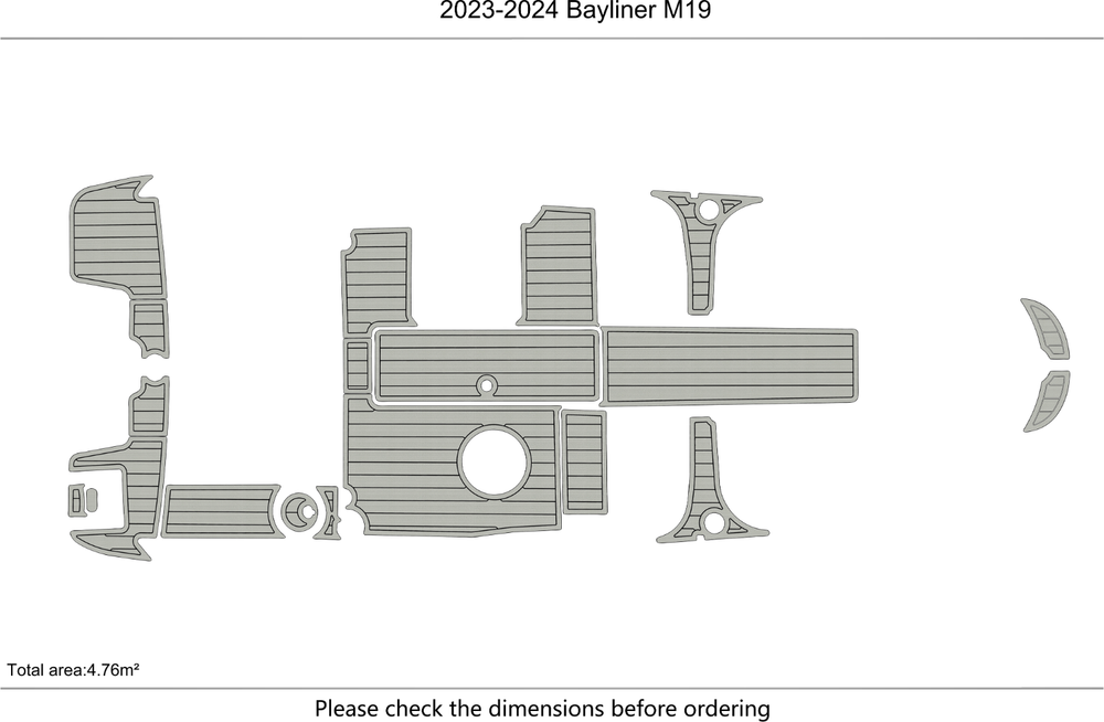 2023-2024 Bayliner M19 Cockpit Swim platform 1/4" 6mm EVA foam mat floor