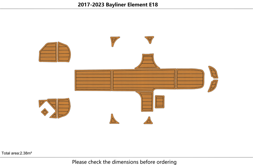 2017-2023 Bayliner Element M18 Cockpit Swim platform 1/4" 6mm EVA faux mat Floor