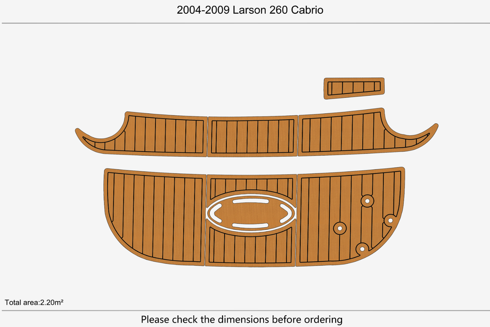 2004-2009 Larson 260 Cabrio Cockpit Swim platform 1/4"6mm EVA Foam faux floor