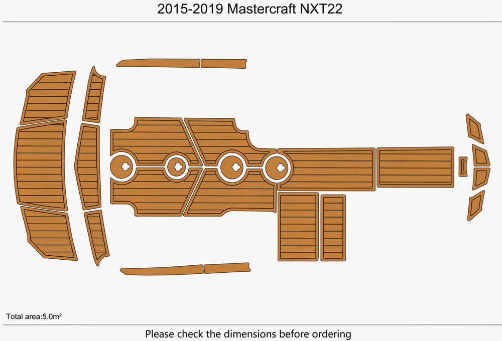 2015-2019 Mastercraft NXT22 Cockpit swimming platform 1/4" 6mm EVA faux teak