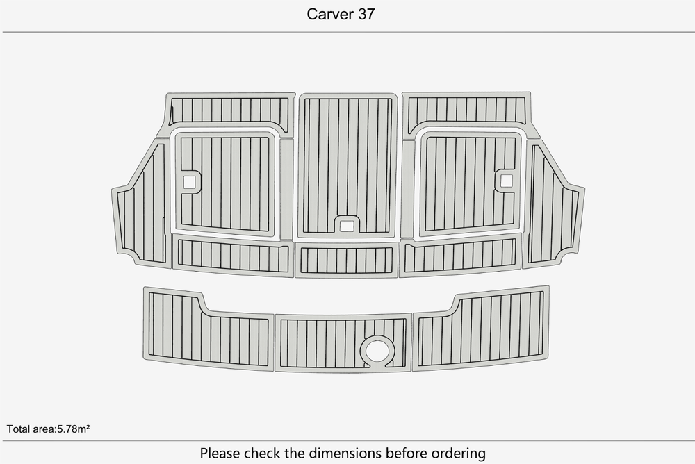 Carver 37 Cockpit Swim platform 1/4"6mm EVA Foam carpet marine floor