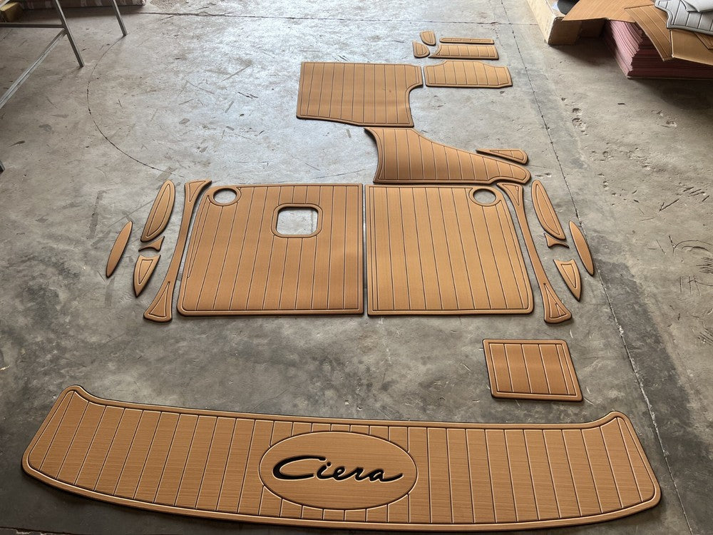 2001 Bayliner 2655 Cockpit swimming platform 6mm EVA TEAK FLOOR Non-slip mat