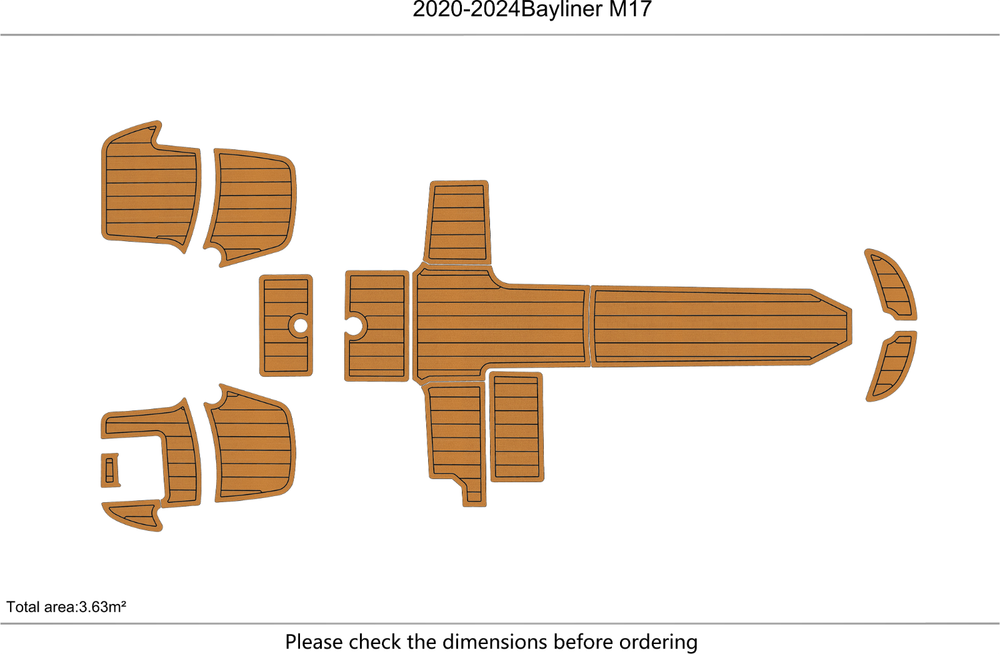 2020-2024 Bayliner M17 Cockpit swim platform 1/4" 6mm EVA foam floor