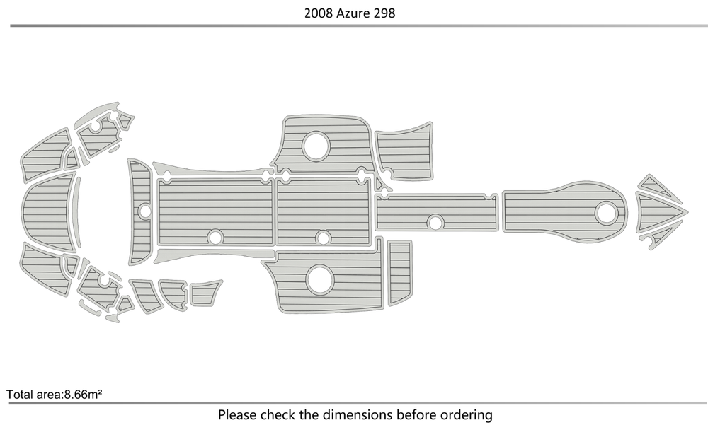 2008-2011 Azure 298 Cockpit Swim platform bow 1/4"6mm EVA foam faux mat floor