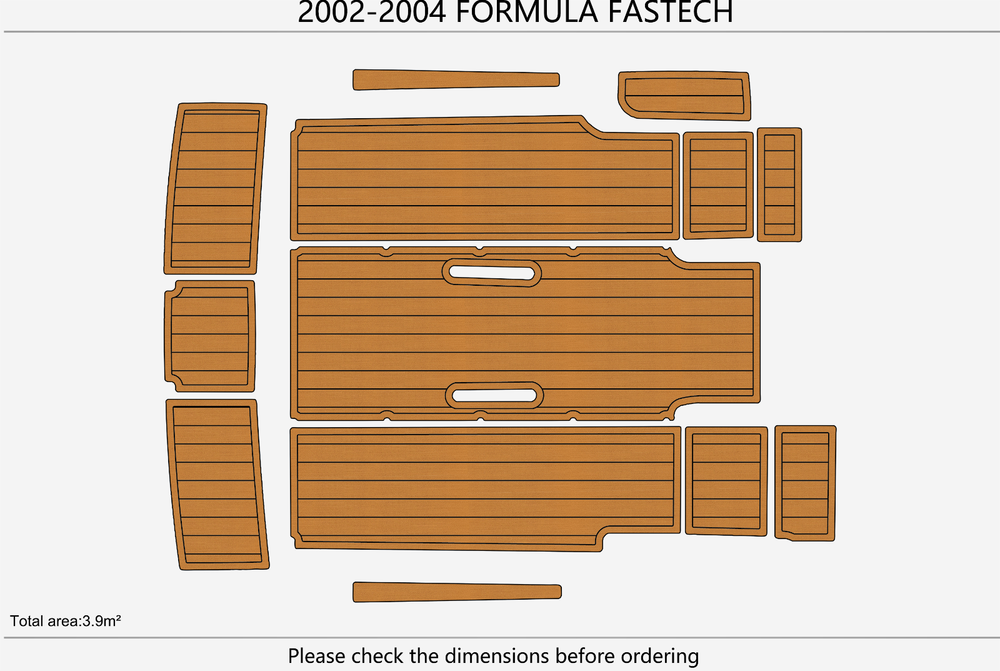2002-2004 Formula Fastech Cockpit Swim platform 1/4" 6mm EVA faux teak mat Floor