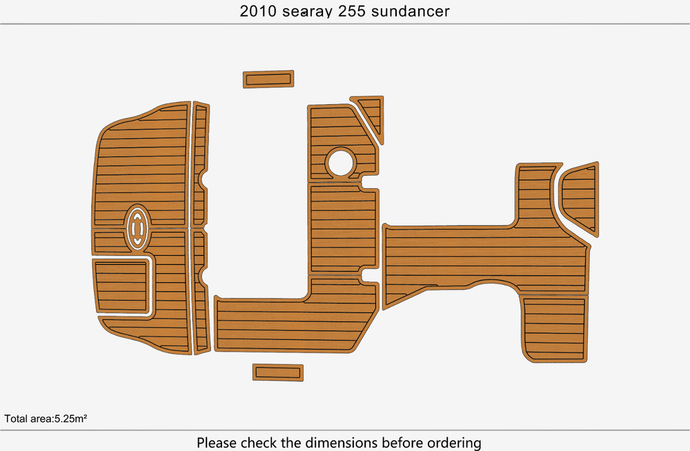 2008-2013 sea ray 255 sundancer Cockpit Swim platform 1/4"6mm EVA foam floor