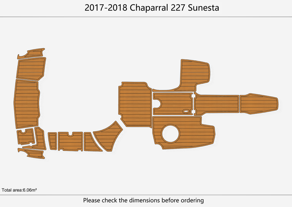 2017-2018 Chaparral 227 Sunesta Anti-slip Custom EVA teak marine deck flooring