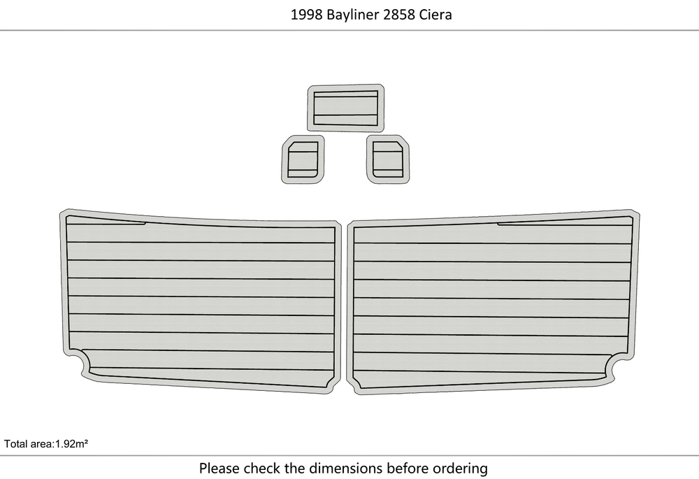1998 Bayliner 2858 Ciera Cockpit Swim platform 1/4" 6mm EVA faux teak mat Floor