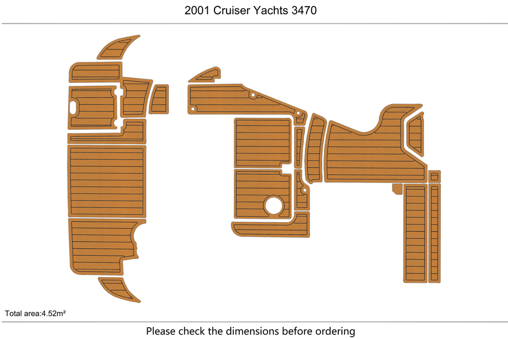 2000-2004 Cruiser Yachts 3470 Cockpit Swim platform 1/4"6mm EVA foam floor