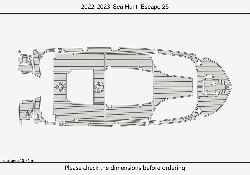 2022-2023 Sea Hunt 25 Escape Cockpit Swim platform bow 1/4"6mm EVA Foam floor