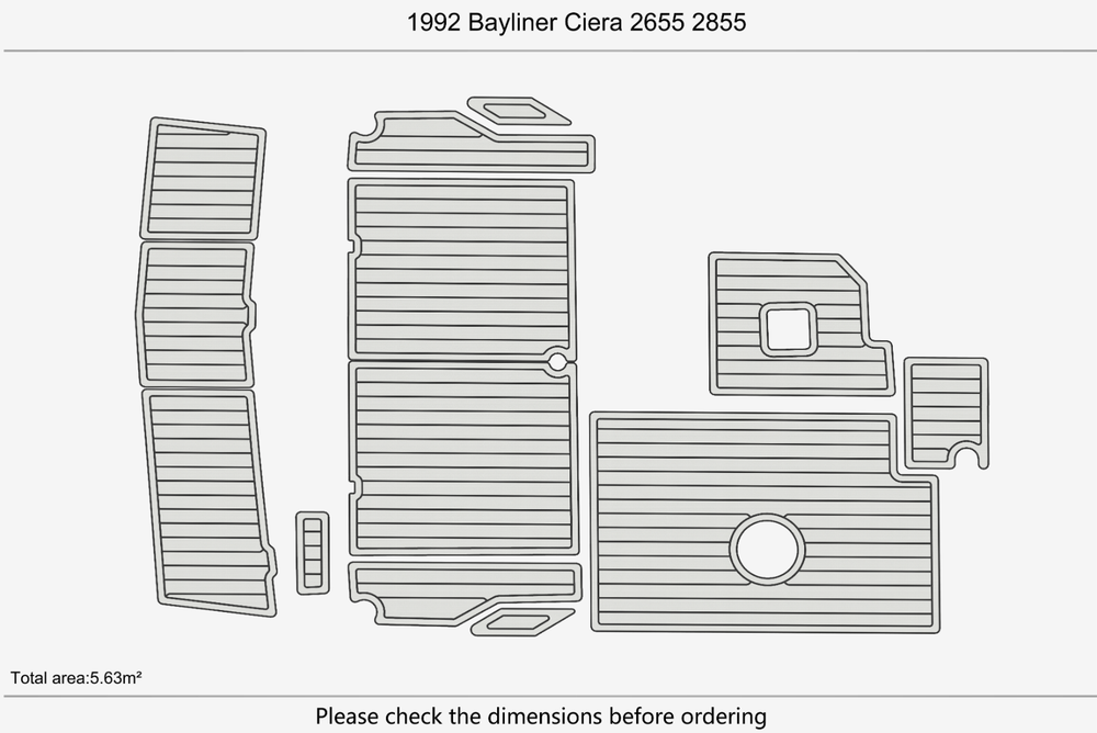 1992 Bayliner Ciera 2655 2855 Cockpit Swim platform 1/4"6mm EVA foam faux floor