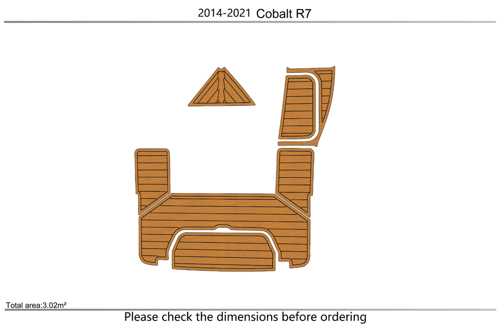 2014-2021 COBALT R7 Swim platform 1/4"6mm EVA foam faux mat floor