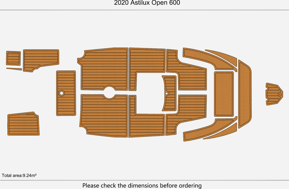 2020 Astilux Open 600 Marine teak deck seadek EVA Foam Boat flooring