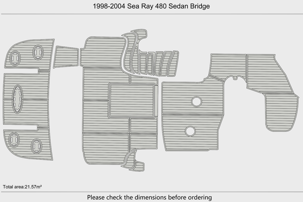 1998-2004 Sea Ray 480 Sedan Bridge Cockpit Swim platform 1/4"6mm EVA Foam floor