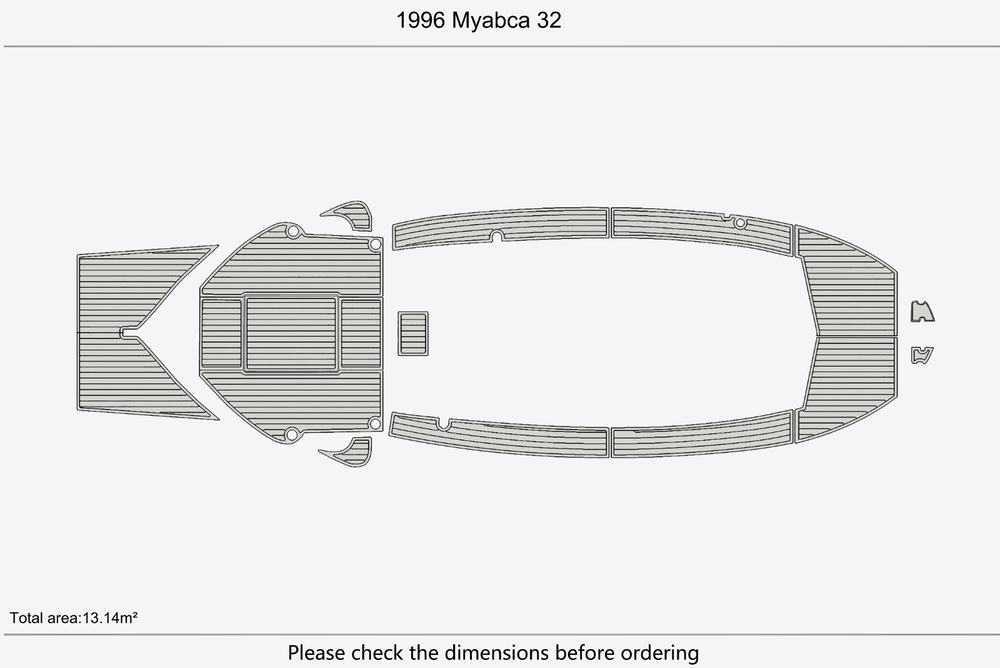 1996 Myabca 32 Marine teak deck EVA Foam Boat flooring