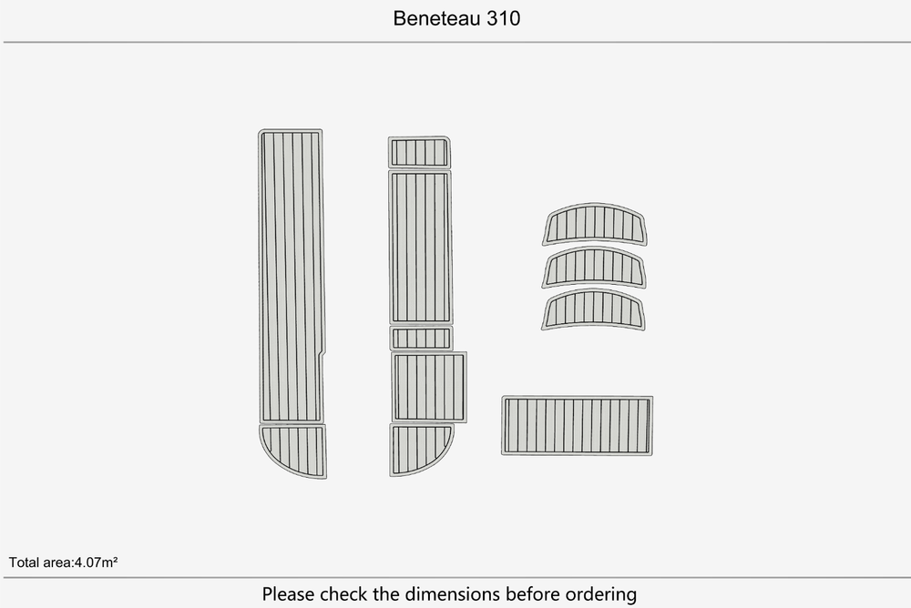 Beneteau 310 Anti-slip mat Custom EVA teak marine deck flooring