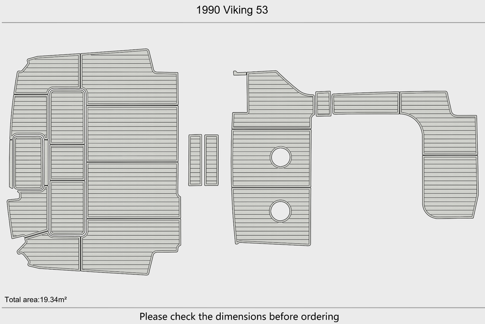 1990 Viking 53 Cockpit 1/4"6mm EVA Foam floor