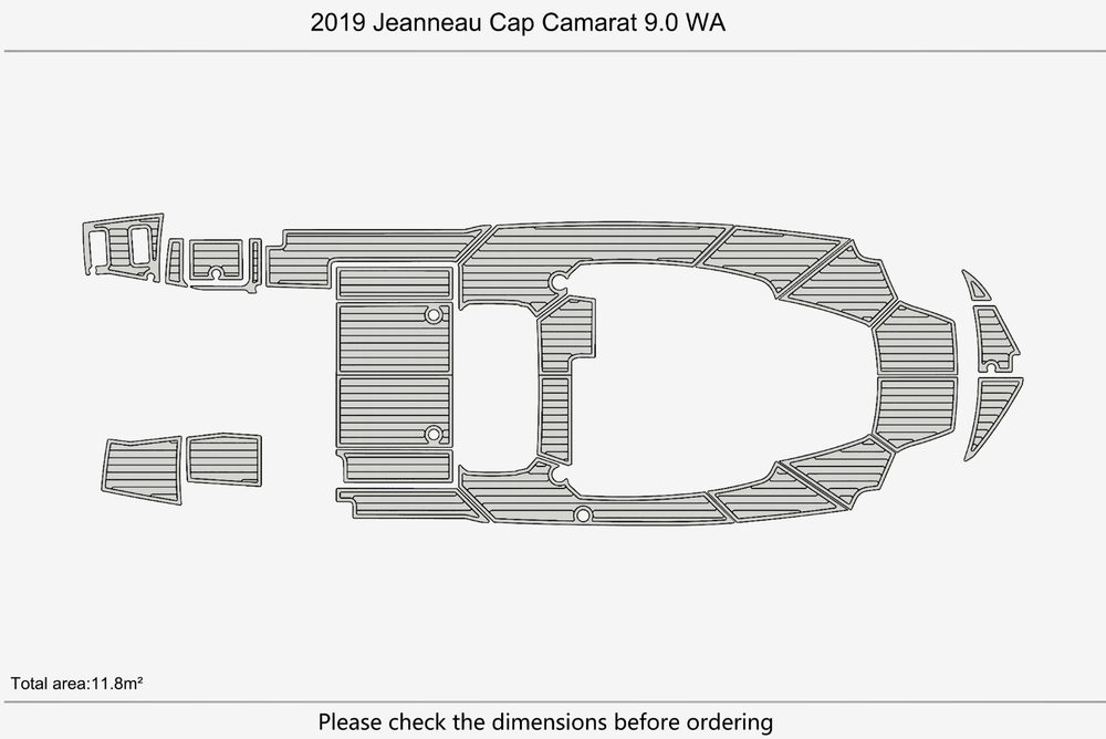 2019 Jeanneau Cap Camarat 9.0 WA Marine teak deck EVA Foam Boat flooring