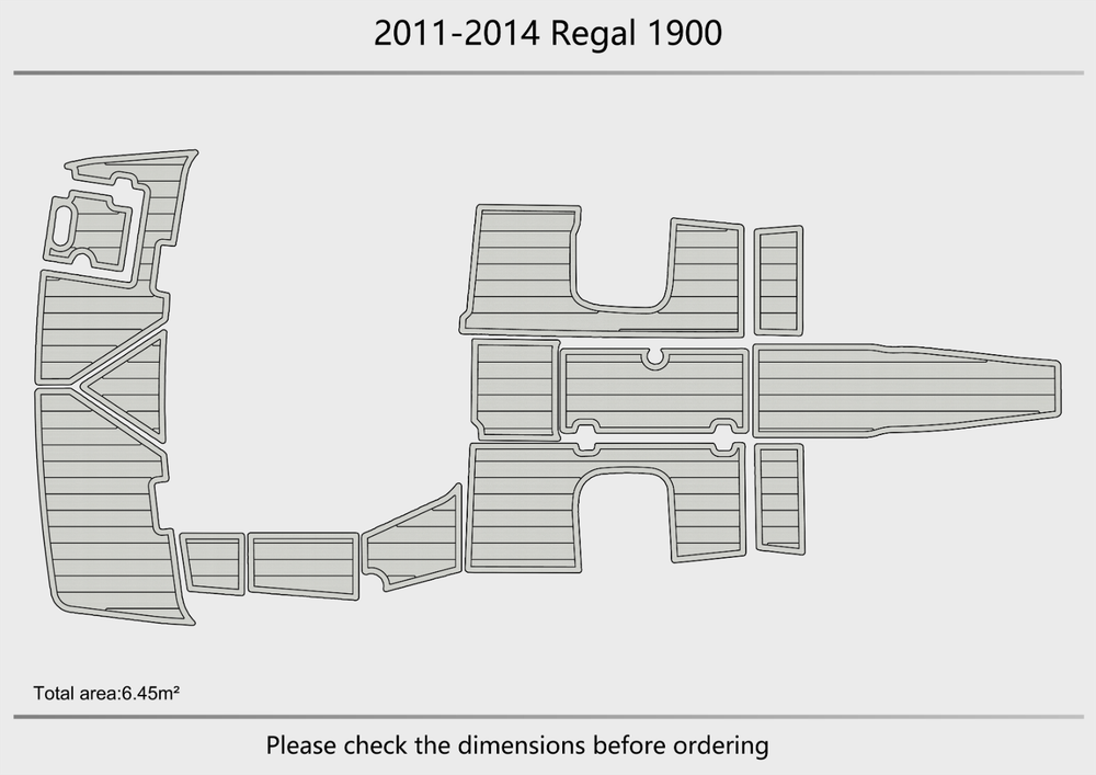 2011-2014 Regal 1900 EL Cockpit Swim platform 1/4"6mm EVA foam faux Mat floor