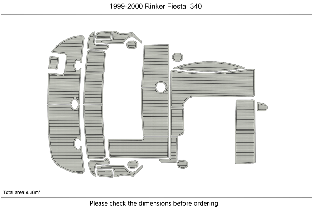 1999-2000 Rinker Fiesta 340 Marine teak deck seadek EVA Foam Boat flooring
