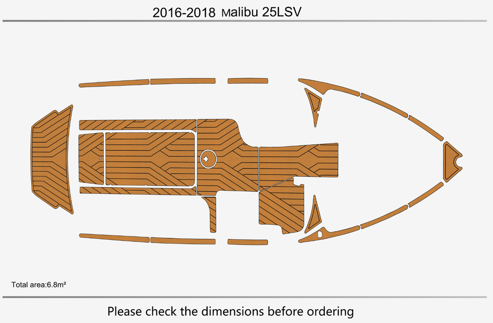 2016-2018 Malibu 25 LSV Marine teak deck EVA Foam Boat flooring