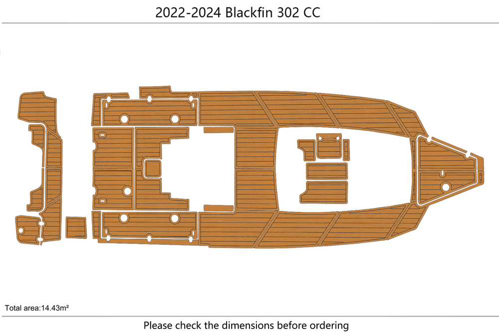 2022-2024 Blackfin 302 CC Cockpit Swim platform 1/4"6mm EVA foam floor