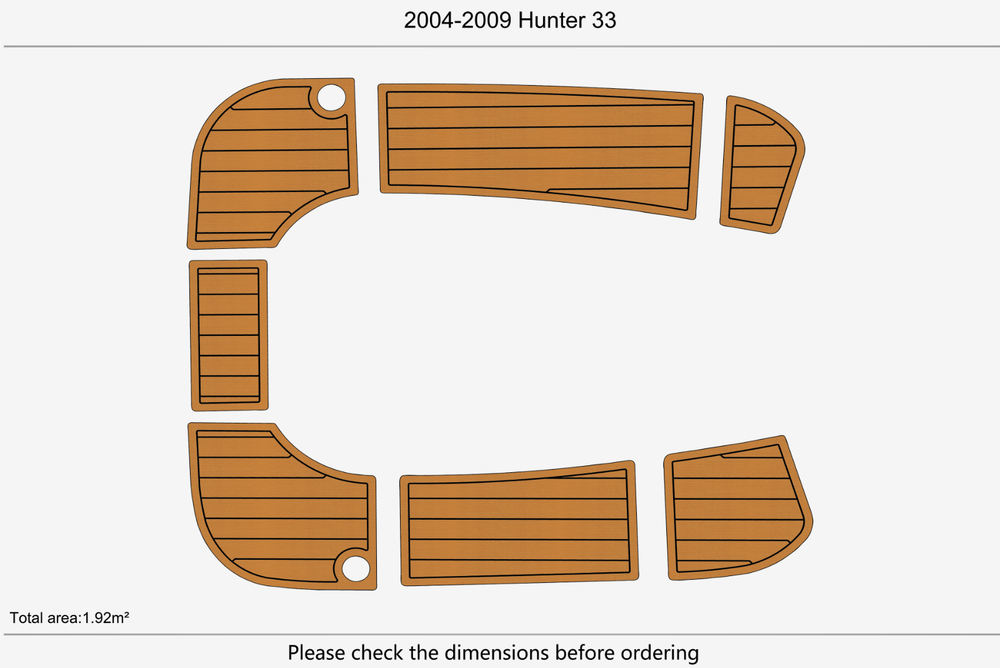2004-2009 Hunter 33 Cockpit 1/4"6mm EVA Foam carpet marine floor