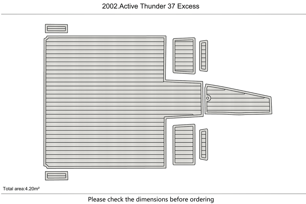 2002 Active Thunder 37 Excess Cockpit 1/4" 6mm EVA Foam Faux teak floor