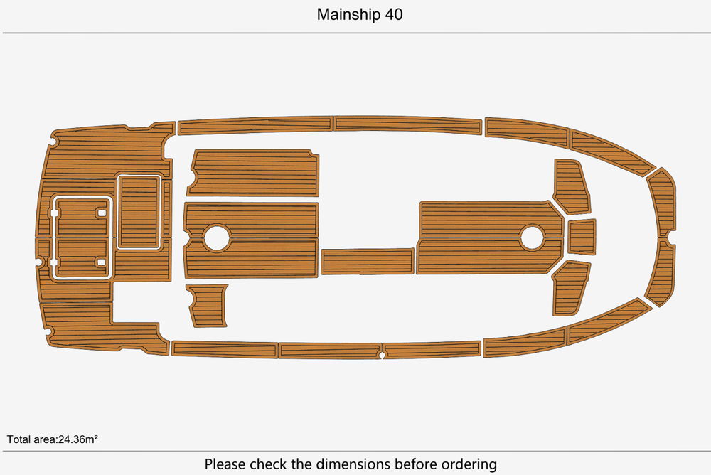 Mainship 40 Deck Anti-slip mat Custom EVA faux teak marine flooring