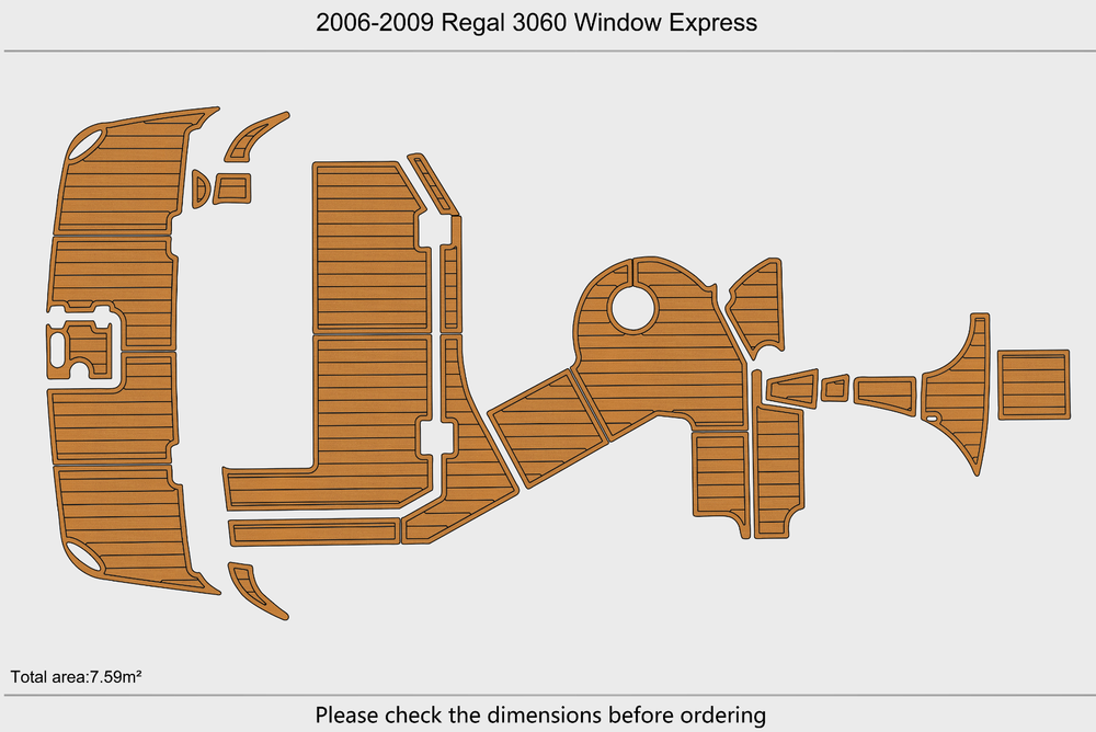 2006-2009 Regal 3060 Window Express Cockpit Swim platform 1/4" EVA foam floor
