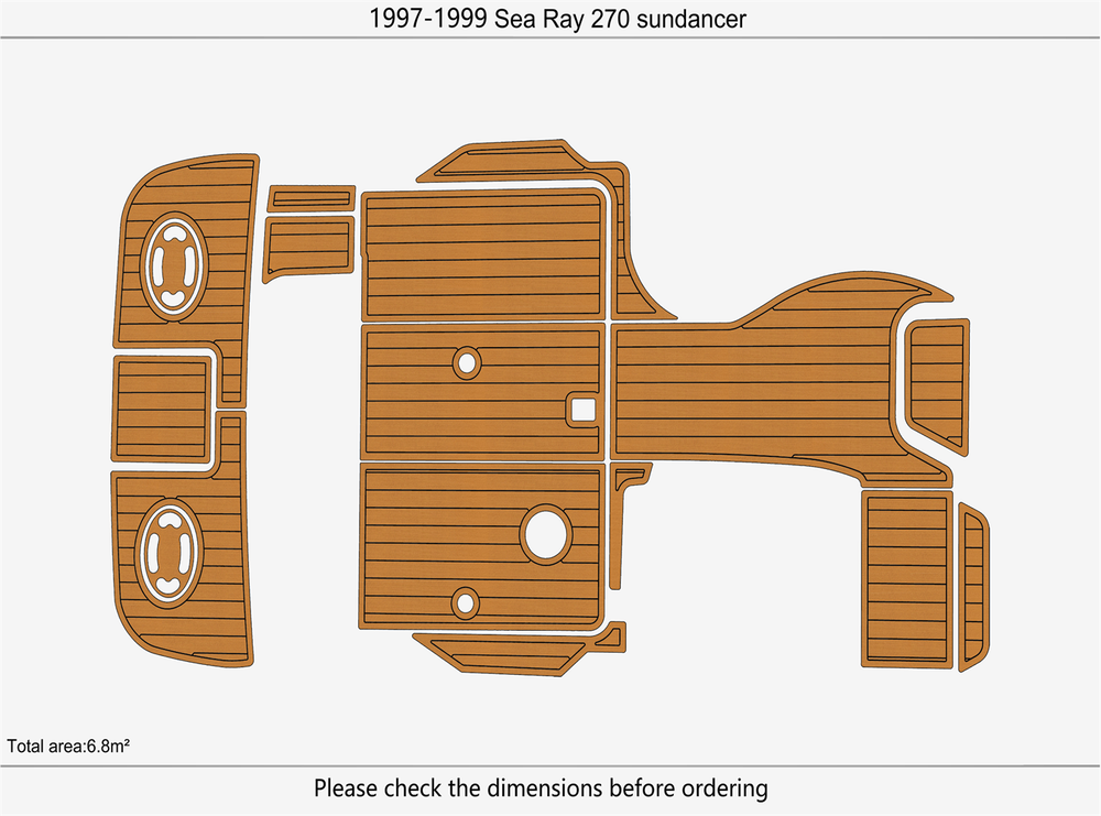 1997-1999 Sea Ray 270 sundancer Cockpit Swim platform 1/4"6mm EVA foam Mat floor
