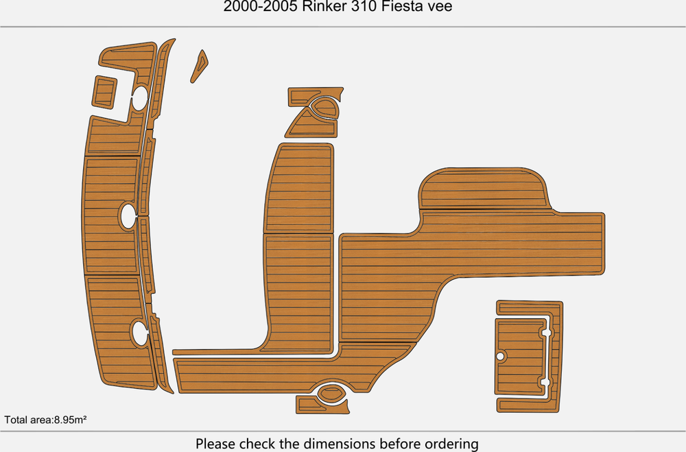 2000-2005 Rinker 310 Fiesta vee Marine teak deck EVA Foam Boat flooring