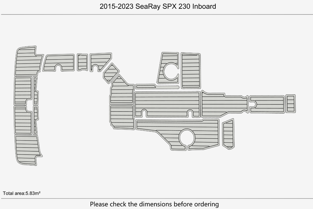 2015-2023 Sea Ray SPX 230 Inboard Cockpit Swim platform 1/4"6mm EVA Foam floor
