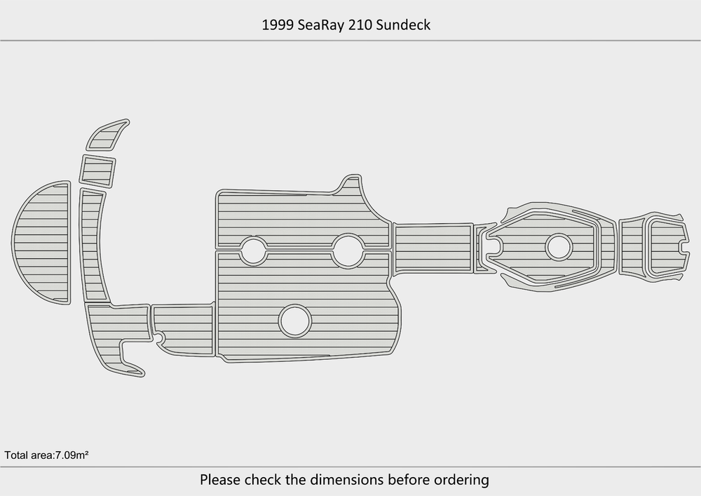 1999-2002 Sea Ray 210 Sundeck Power Marine teak deck EVA Foam Boat flooring