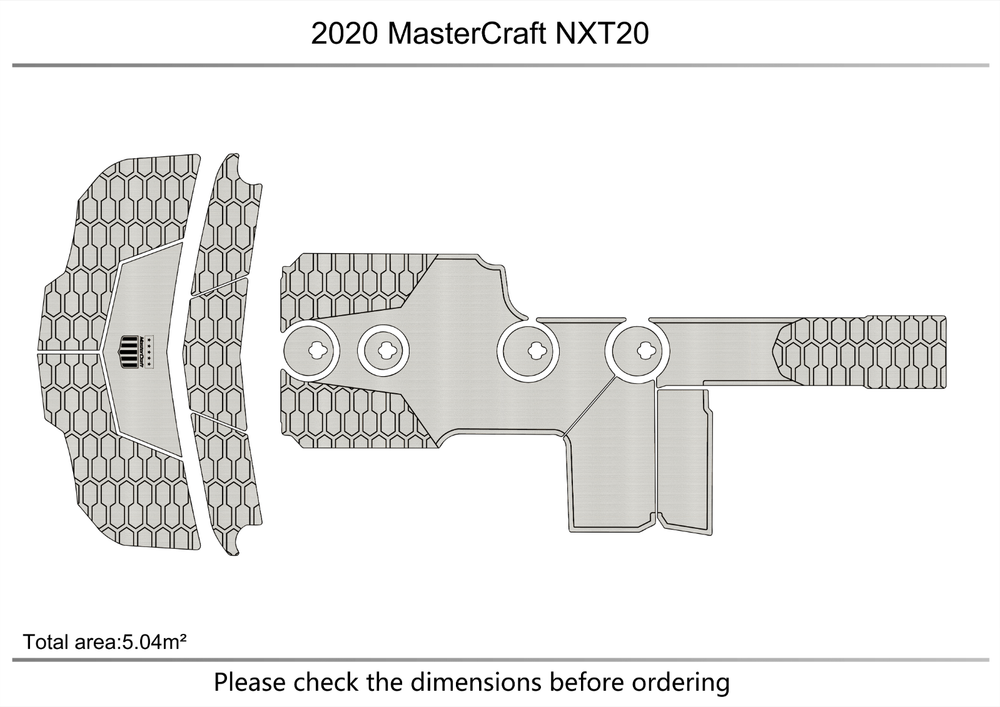 2020 MASTERCRAFT NXT20 Cockpit swim platform 1/4" 6mm EVA Teak Deck floor