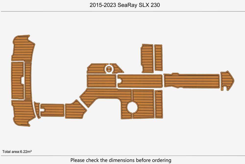 2015-2023 SeaRay SLX 230 Cockpit Swim platform 1/4"6mm EVA foam mat floor