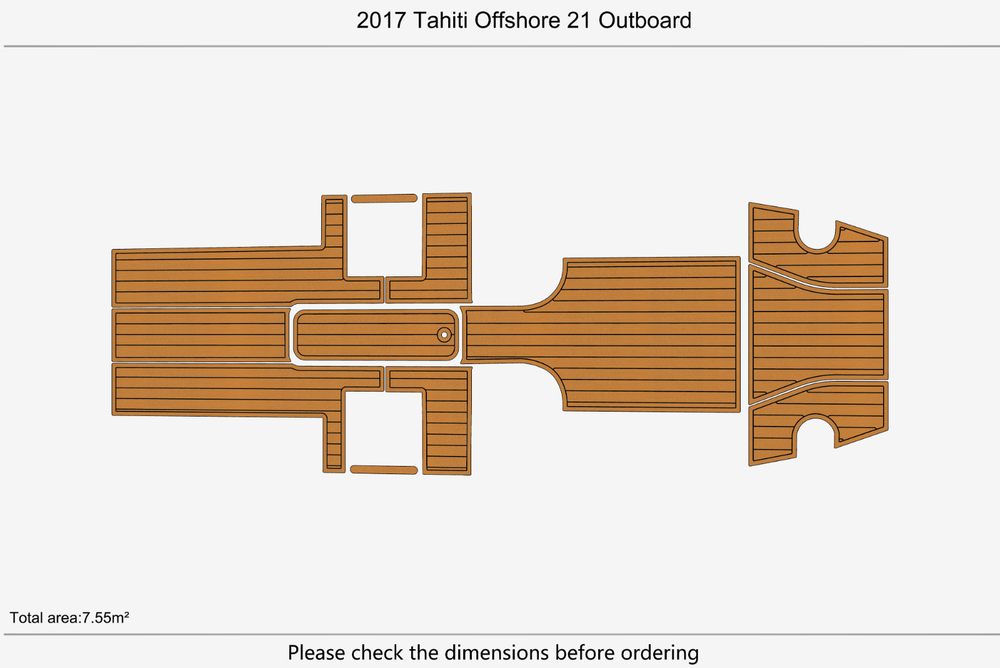 2017 Tahiti Offshore 21 Outboard Marine teak deck seadek EVA Foam Boat flooring