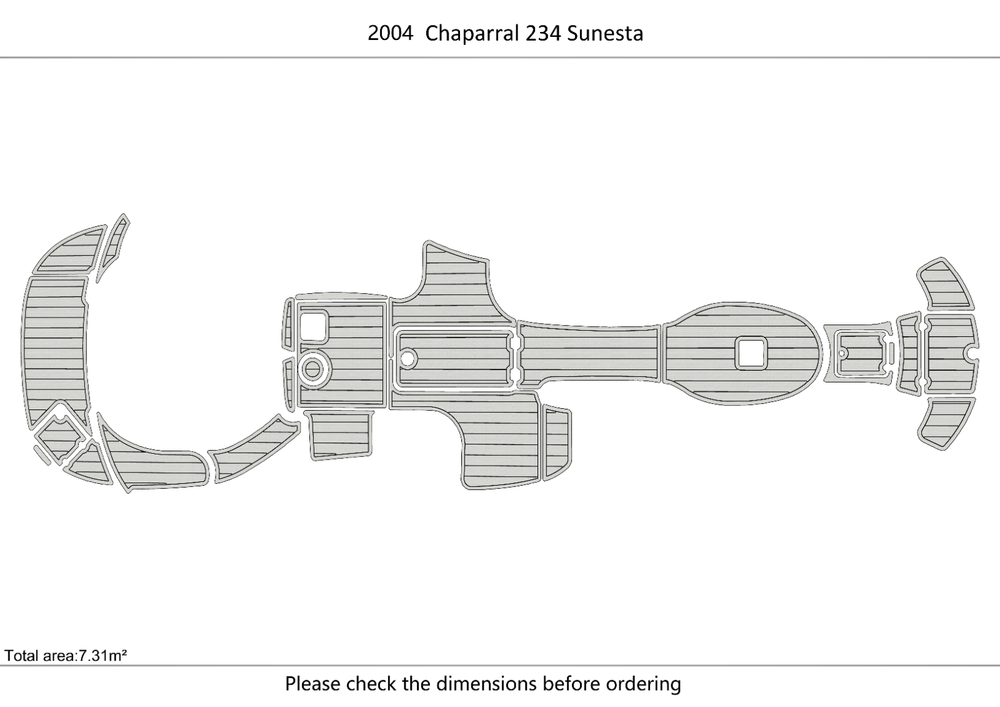 2004 Chaparral 234 Sunesta Cockpit Swim platform bow 1/4"6mm EVA foam faux floor