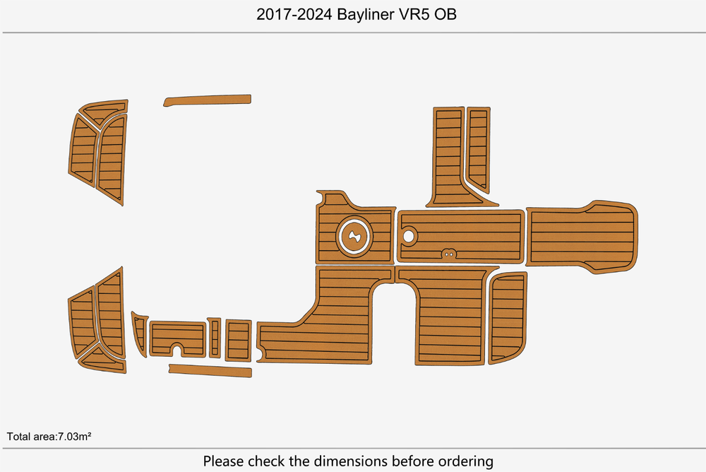 2017-2024 Bayliner VR5 OB Cockpit Swim platform 1/4"6mm EVA Foam floor