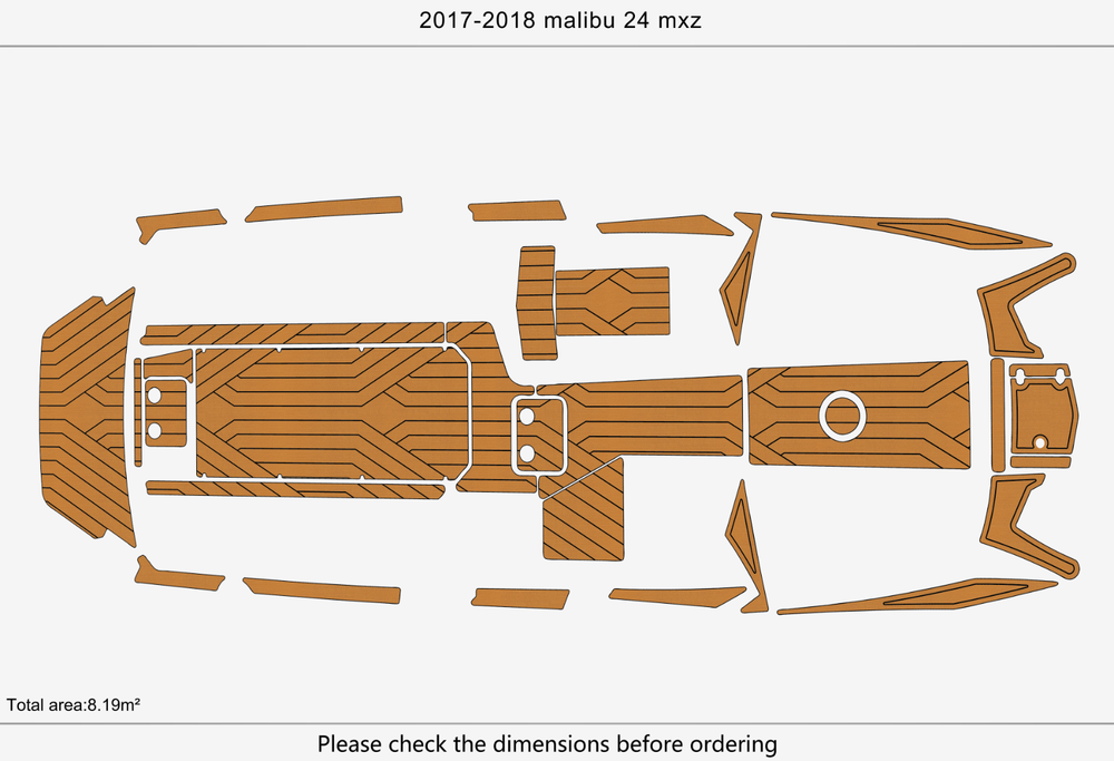 2017-2018 MALIBU 24 mxz Cockpit Swim platform bow 1/4"6mm EVA Foam floor