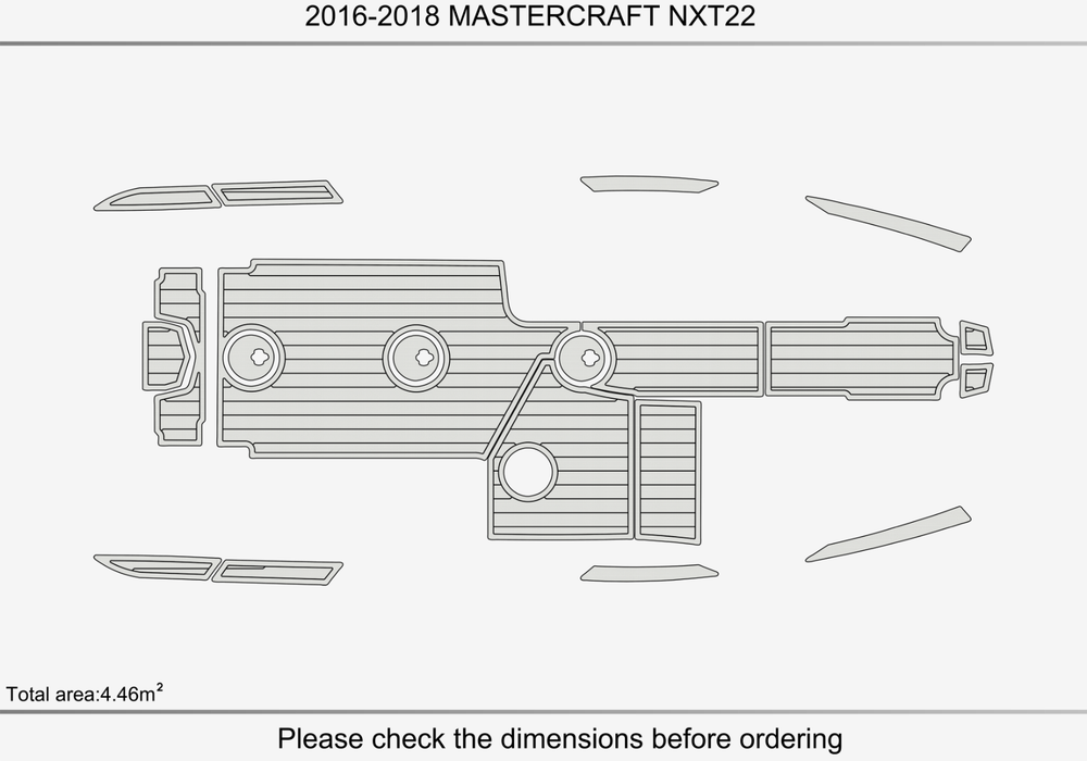 2016-2018 MASTERCRAFT XT22 Anti-slip mat Custom EVA faux teak marine flooring