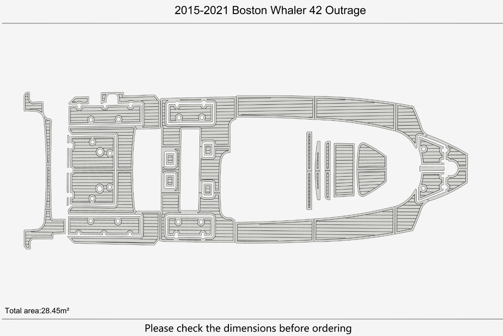 2015-2021 Boston Whaler 42 Outrage Anti-slip Custom EVA marine deck flooring