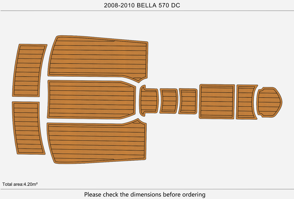 2008-2010 Bella 570 DC Marine teak deck EVA Foam Boat fuax foam mat flooring